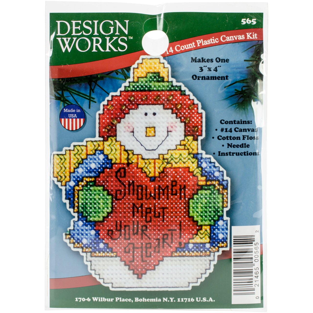 Design Works Plastic Canvas Ornament Kit 4"X3"-Snowman (14 Count)
